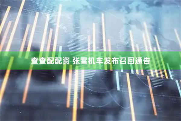 查查配配资 张雪机车发布召回通告